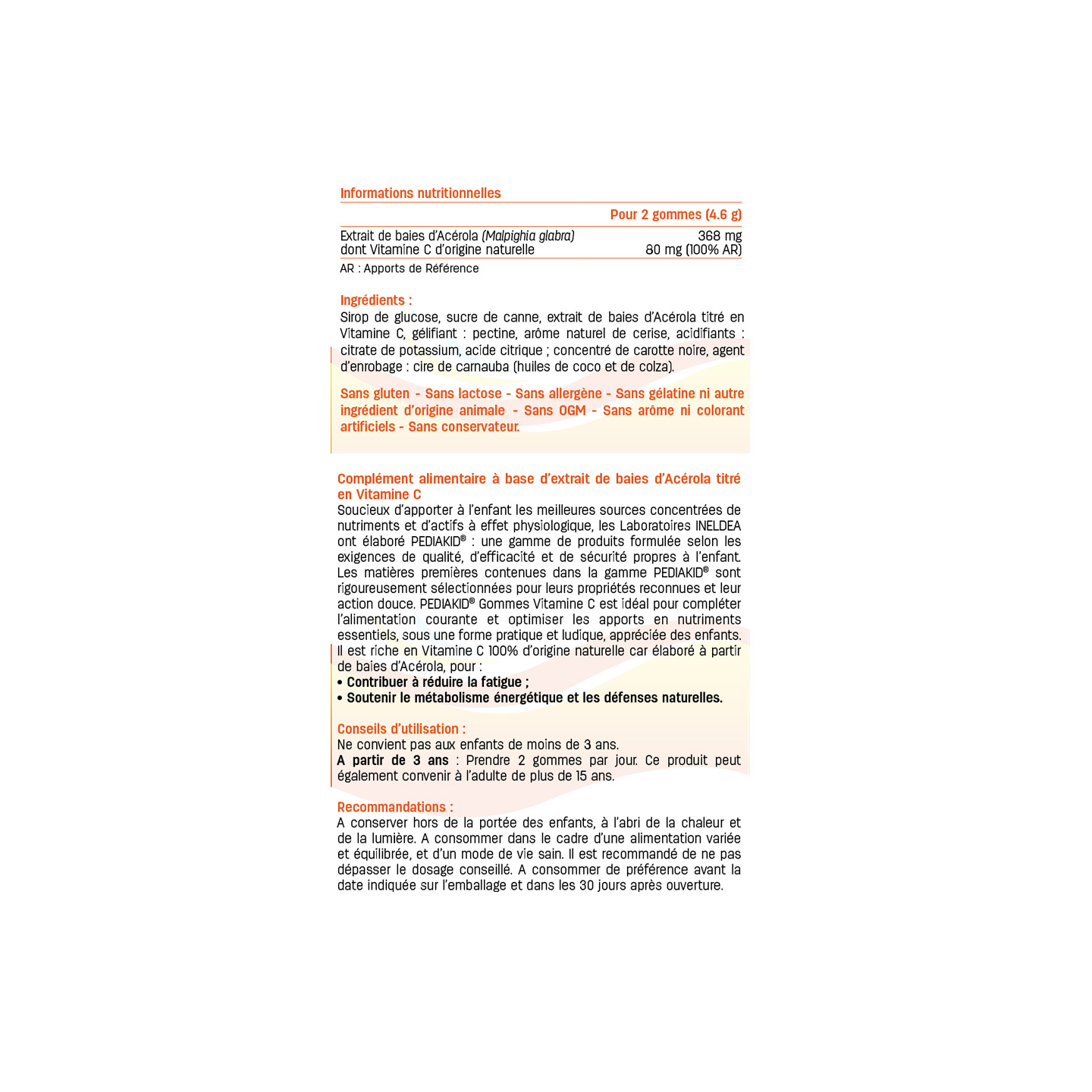 PEDIAKID® Gommes Vitamine C