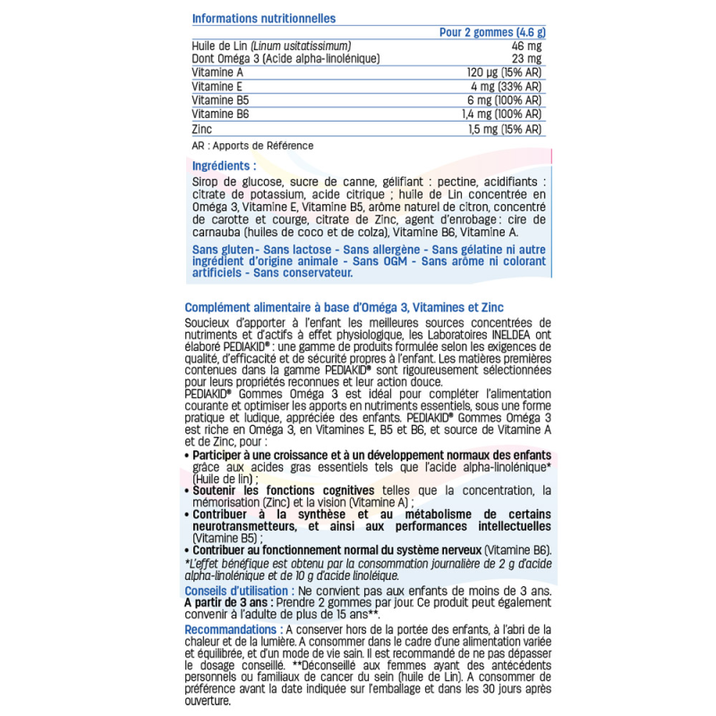 PEDIAKID® Gommes Oméga 3 PEDIAKID® Gommes Oméga 3