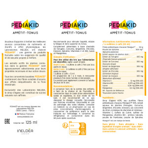 Pediakid® Appétit-Tonus - Ingrédients