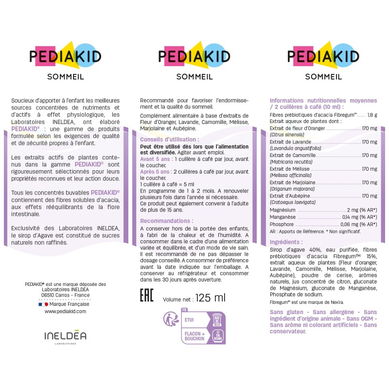 PEDIAKID® SOMMEIL - Favorise l'endormissement PEDIAKID® SOMMEIL - Favorise l'endormissement