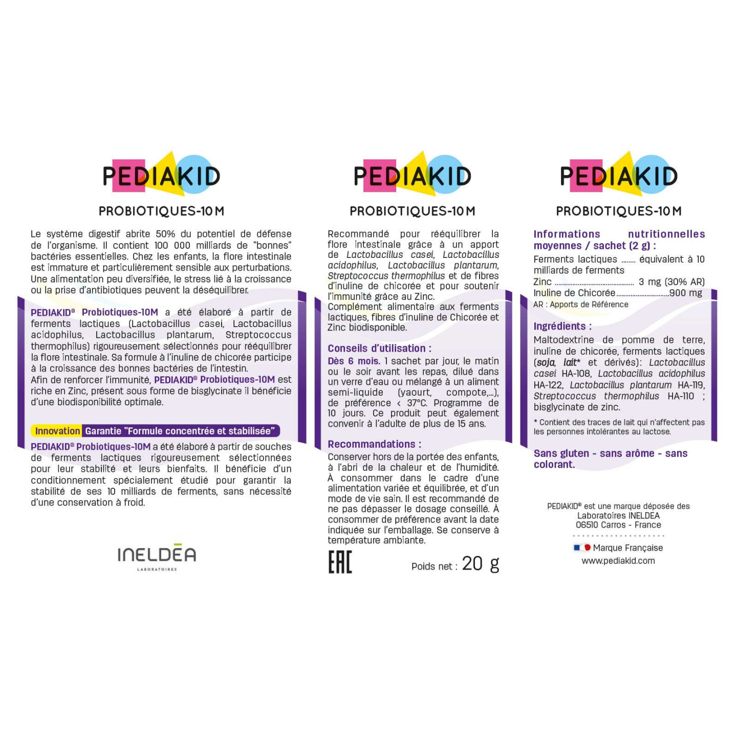 PEDIAKID® PROBIOTIQUES 10M - Brings balance to the intestinal flora