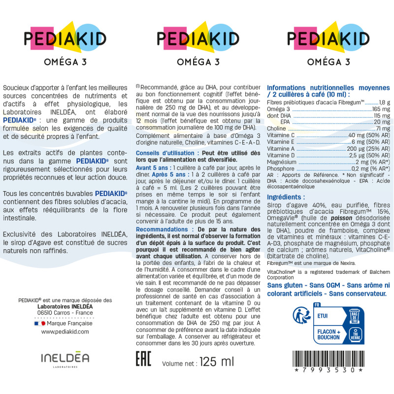 PEDIAKID® OMEGA 3 - Mémoire et concentration PEDIAKID® OMEGA 3 - Mémoire et concentration