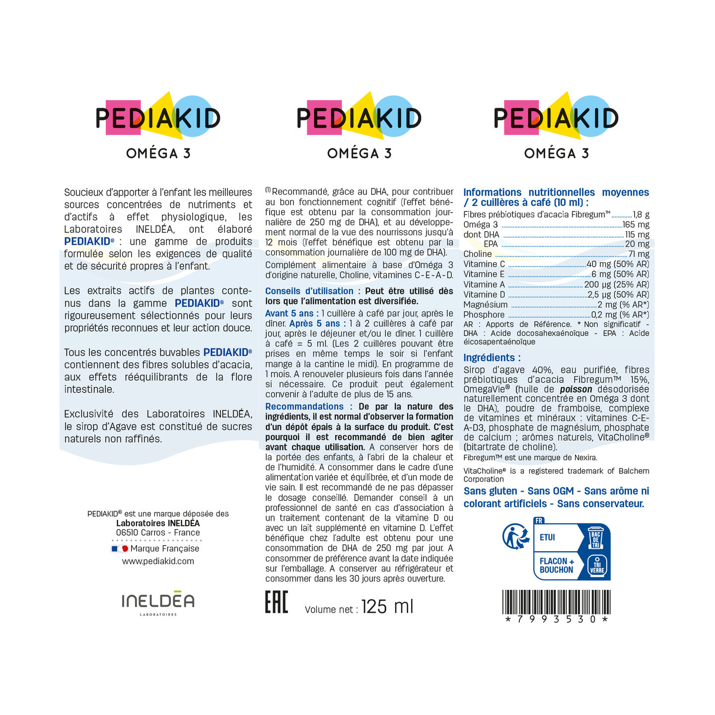 PEDIAKID® OMEGA 3 - Mémoire et concentration - Goût citron-cola