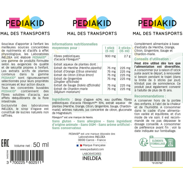 PEDIAKID®  Mal des transports : Liquid stick format