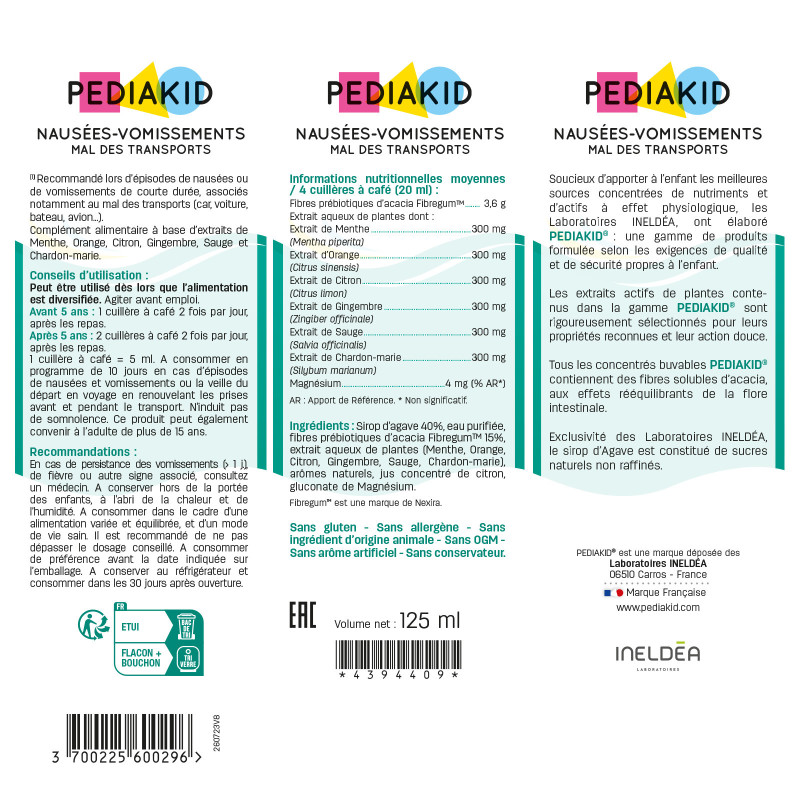 PEDIAKID® Nausées-Vomissements Mal des transports - Reduces nausea PEDIAKID® Nausées-Vomissements Mal des transports - Reduces nausea