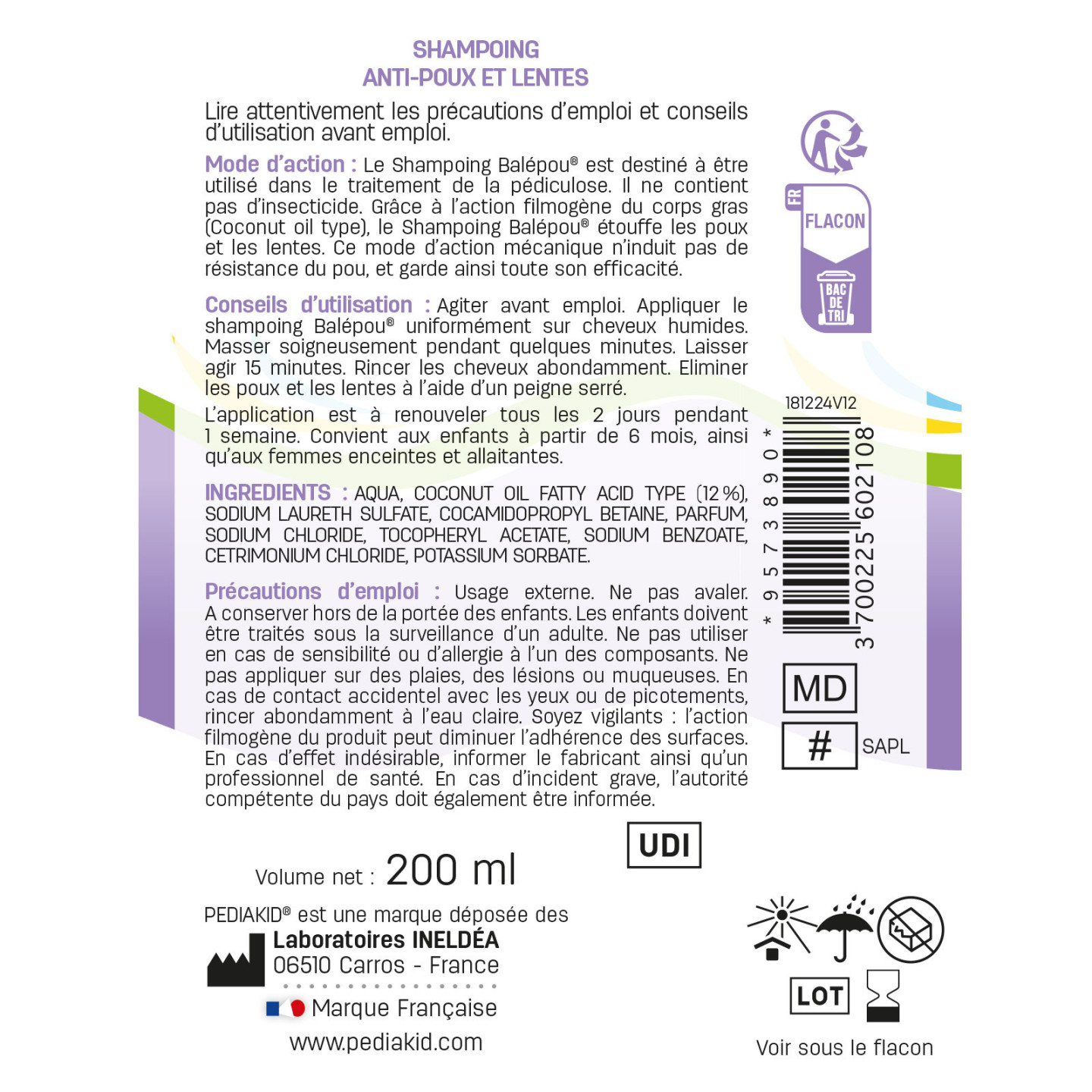 PEDIAKID® Balépou Shampoing - Le réflexe naturel pour lutter efficacement contre les poux