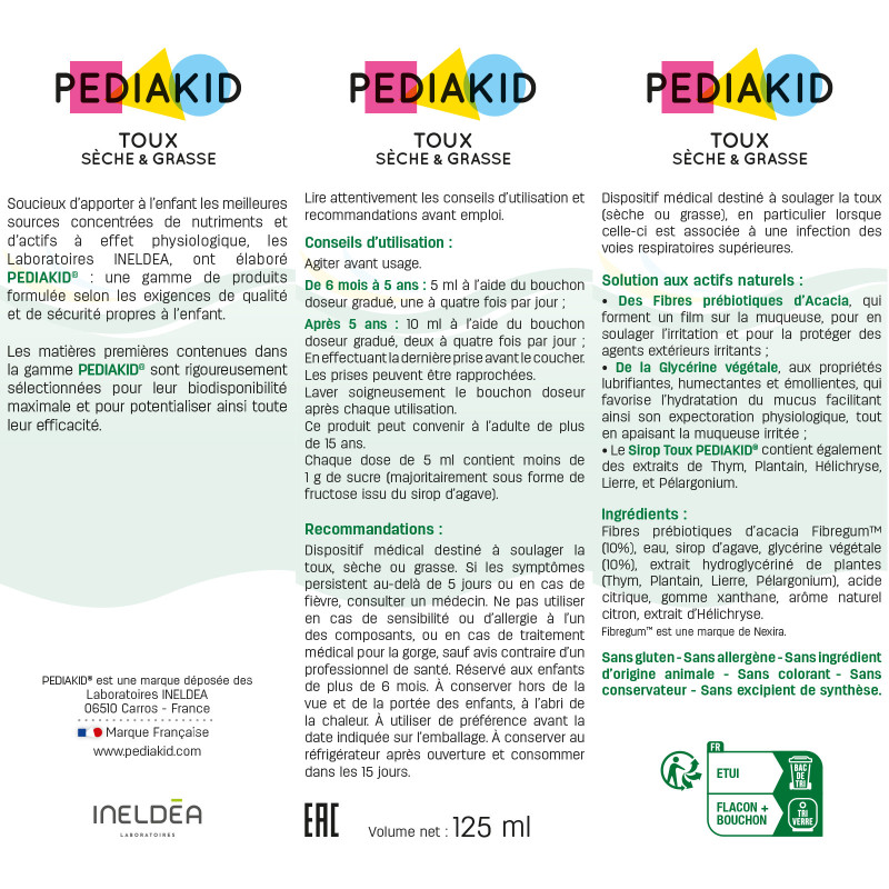 PEDIAKID® Toux Sèche & Grasse: Helps soothe cough and sore throat PEDIAKID® Toux Sèche & Grasse: Helps soothe cough and sore throat