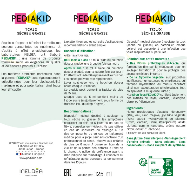 PEDIAKID® Toux Sèche & Grasse: Helps soothe cough and sore throat