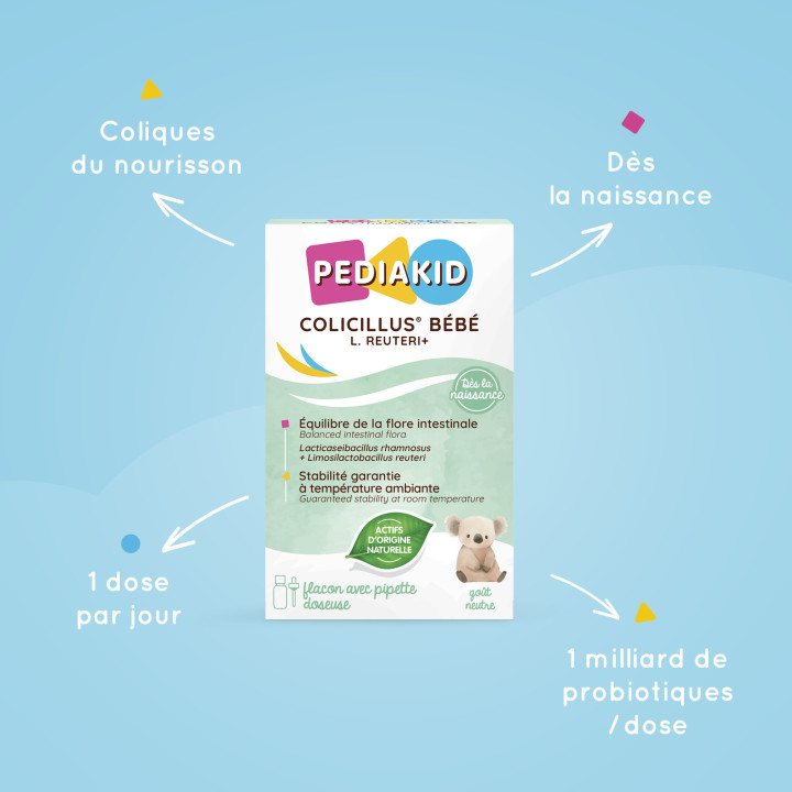 PEDIAKID® Colicillus® Bébé L. Reuteri+ - Limite les contractions abdominales