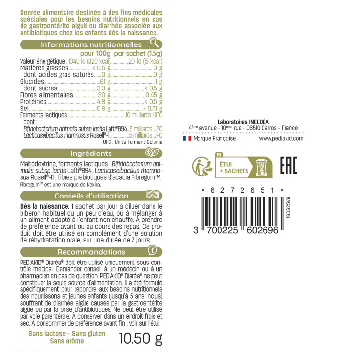 PEDIAKID DIAREA® - Suitable for new-borns