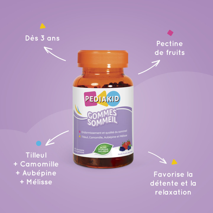 PEDIAKID Gommes Sommeil - Favorise la détente & l'endormissement