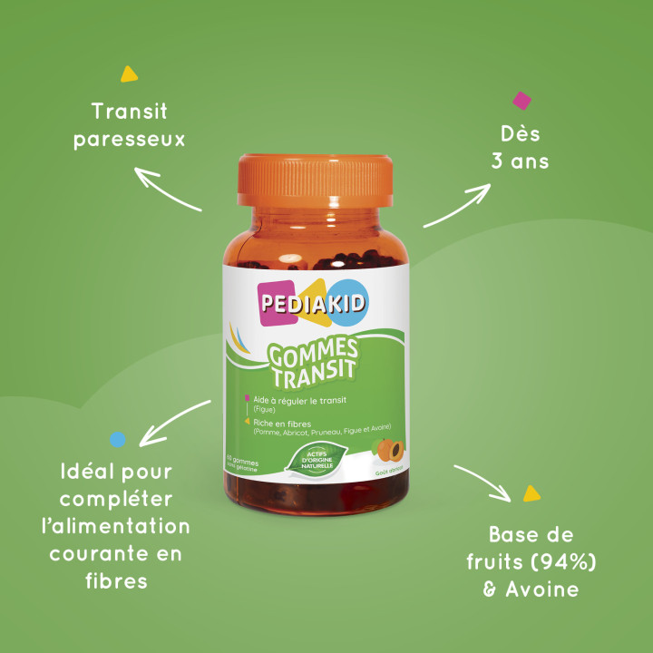 PEDIAKID - Gommes Transit - Régule le transit intestinal