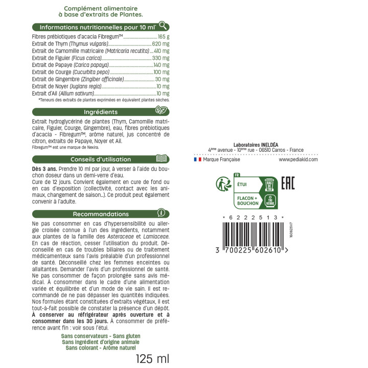 PEDIAKID® Phytovermil - Helps keep a healthy intestinal environment