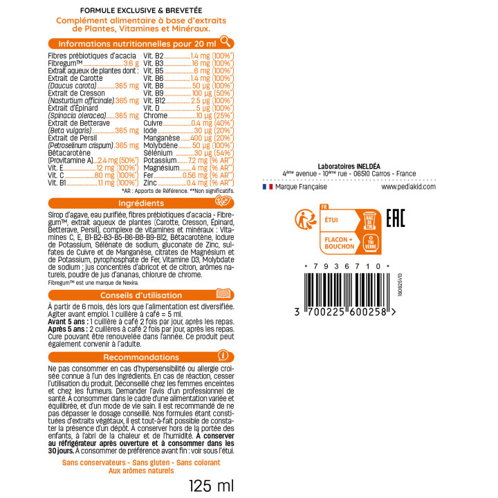 PEDIAKID® 22 Vitamines et Oligo-éléments - Optimise les apports