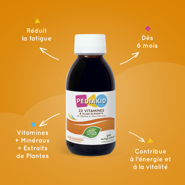 PEDIAKID® 22 Vitamines et Oligo-éléments - Optimise les apports