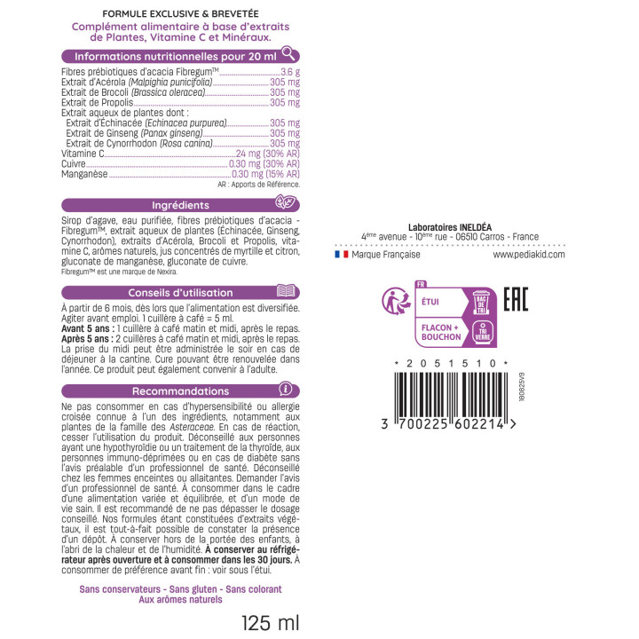 PEDIAKID® IMMUNO-FORT- Renforce les défenses naturelles