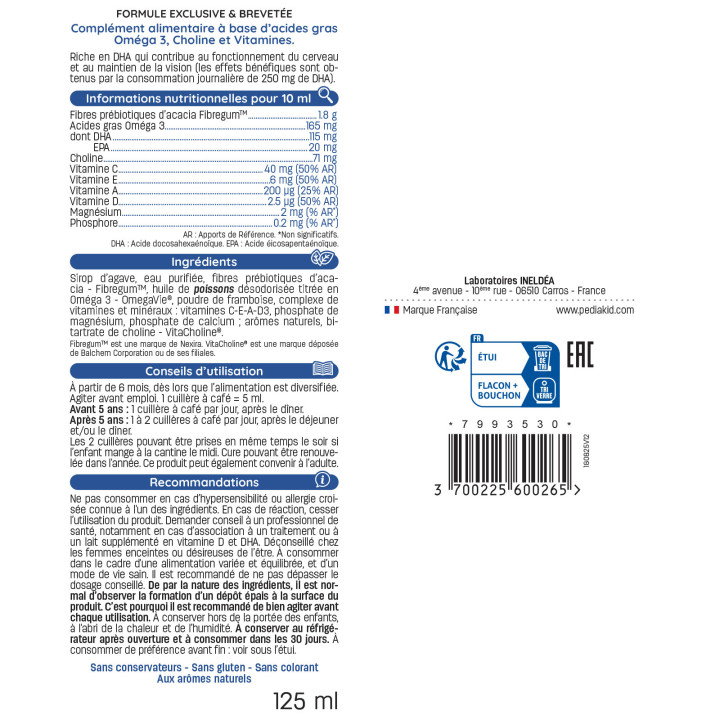 PEDIAKID® OMEGA 3 - Mémoire et concentration - Goût citron-cola
