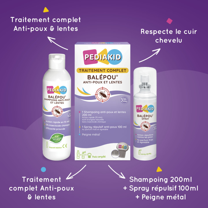 PEDIAKID Balépou® Anti-poux et Lentes - Traitement Complet