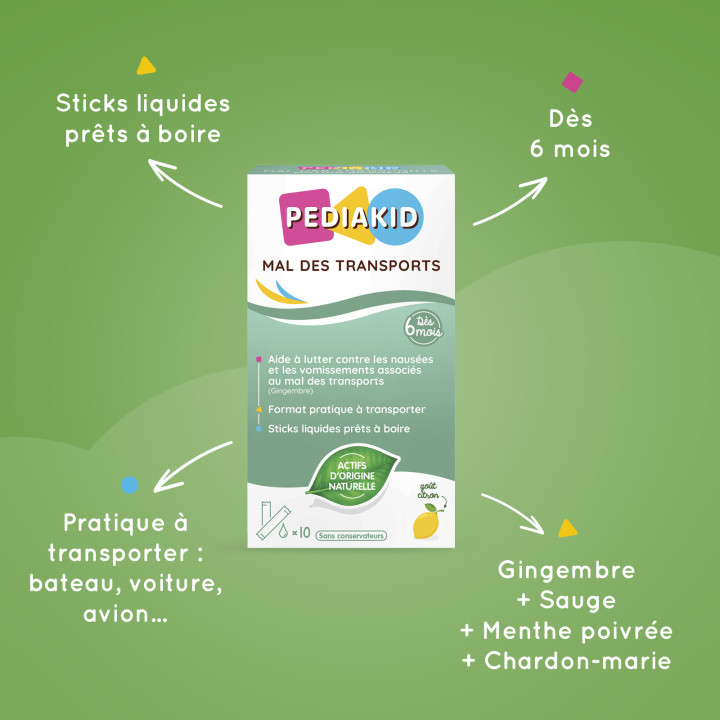 PEDIAKID® Mal des transports - Prévient et lutte contre les nausées et vomissements