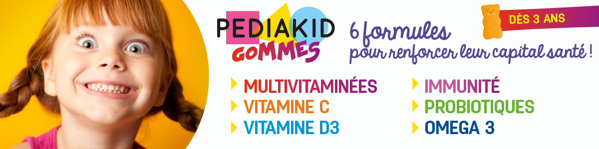 FORME, ÉNERGIE, IMMUNITÉ, ÉVEIL : PEDIAKID® MET LA GOMME !